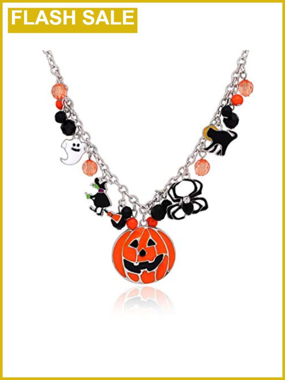 Halloween Pumpkin Pendant Necklace Ghost Witch Cat Charms